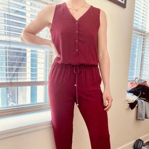Maroon Chiffon Jumpsuit